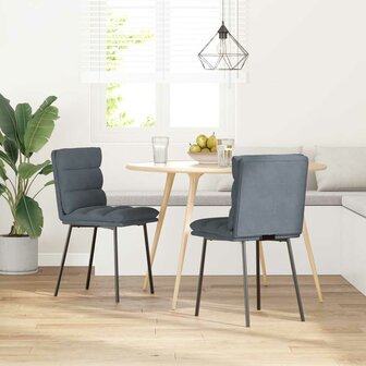 Eetkamerstoelen 2 st fluweel donkergrijs 2