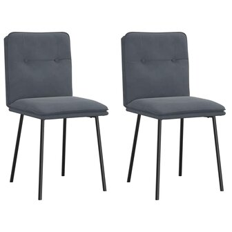 Eetkamerstoelen 2 st fluweel donkergrijs 1