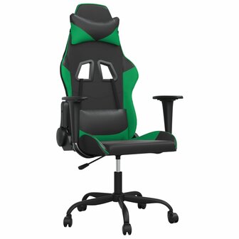 Gamestoel kunstleer zwart en groen 2