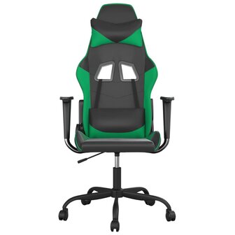 Gamestoel kunstleer zwart en groen 3