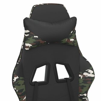 Gamestoel kunstleer zwart en camouflage 9