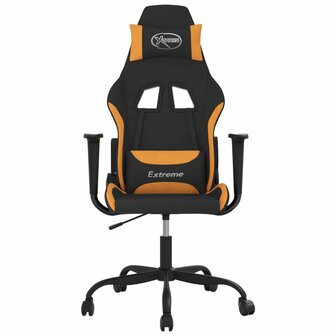 Gamestoel stof zwart en oranje 3