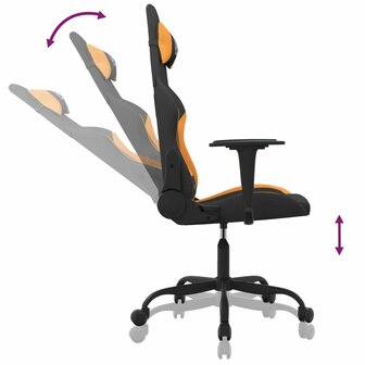 Gamestoel stof zwart en oranje 6