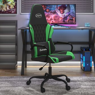 Gamestoel kunstleer zwart en groen 1