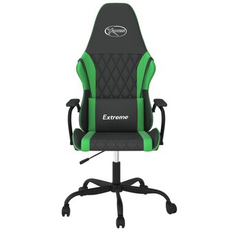 Gamestoel kunstleer zwart en groen 3