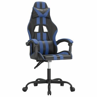 Gamestoel kunstleer zwart en blauw 2