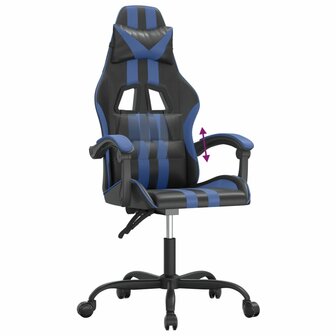Gamestoel kunstleer zwart en blauw 7