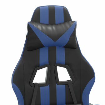 Gamestoel kunstleer zwart en blauw 9
