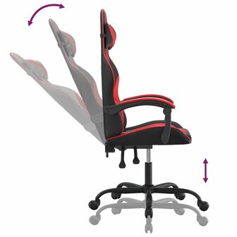 Gamestoel kunstleer zwart en rood 6