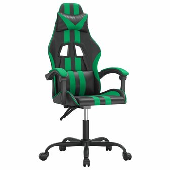 Gamestoel kunstleer zwart en groen 2