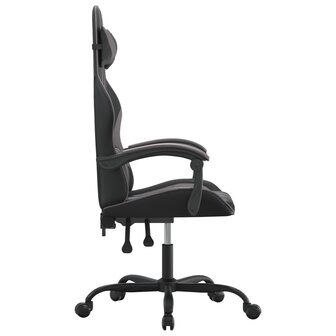 Gamestoel kunstleer zwart en grijs 4