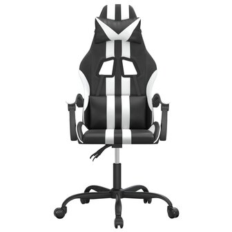 Gamestoel kunstleer zwart en wit 3