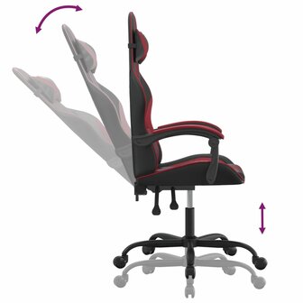 Gamestoel kunstleer zwart en wijnrood 6