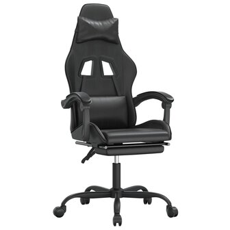 Gamestoel met voetensteun kunstleer zwart 2