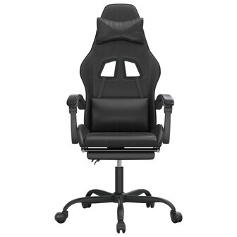 Gamestoel met voetensteun kunstleer zwart 3