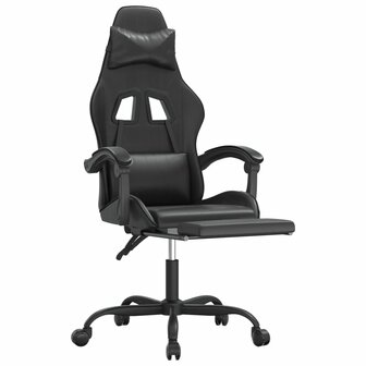 Gamestoel met voetensteun kunstleer zwart 6
