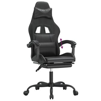 Gamestoel met voetensteun kunstleer zwart 8