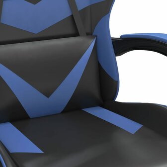 Gamestoel kunstleer zwart en blauw 8