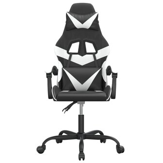 Gamestoel kunstleer zwart en wit 3