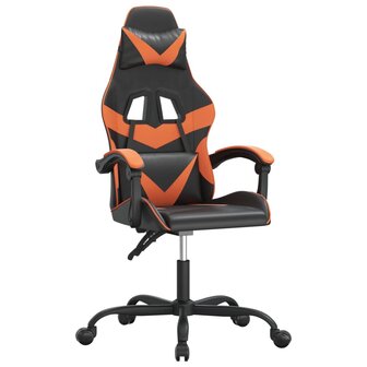 Gamestoel kunstleer zwart en oranje 2