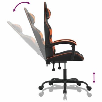 Gamestoel kunstleer zwart en oranje 6