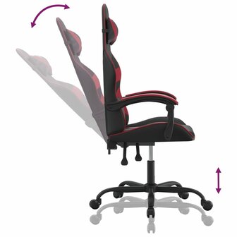 Gamestoel kunstleer zwart en wijnrood 6