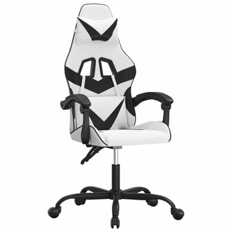 Gamestoel kunstleer wit en zwart 2