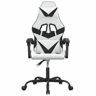 Gamestoel kunstleer wit en zwart 3