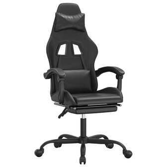 Gamestoel met voetensteun kunstleer zwart 2