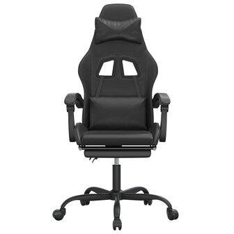 Gamestoel met voetensteun kunstleer zwart 3