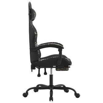 Gamestoel met voetensteun kunstleer zwart en camouflage 4