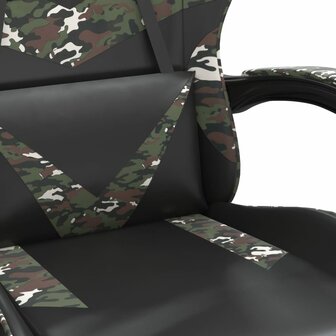 Gamestoel met voetensteun kunstleer zwart en camouflage 9