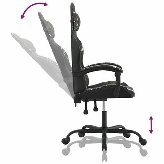 Gamestoel kunstleer zwart en camouflage 6