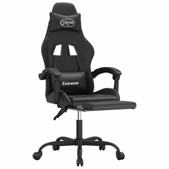 Gamestoel met voetensteun kunstleer zwart 6
