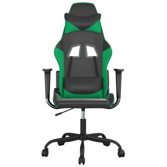 Massage gamestoel kunstleer zwart en groen 3