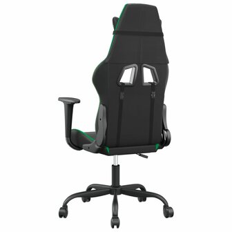Massage gamestoel kunstleer zwart en groen 5