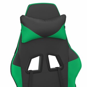 Massage gamestoel kunstleer zwart en groen 9
