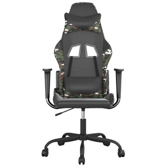 Massage gamestoel kunstleer zwart en camouflage 3