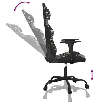 Massage gamestoel kunstleer zwart en camouflage 6