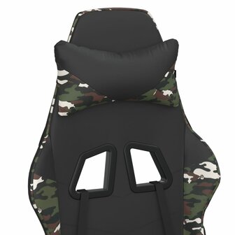 Massage gamestoel kunstleer zwart en camouflage 9