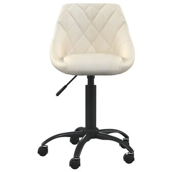 Kantoorstoel fluweel cr&amp;egrave;mekleurig 2
