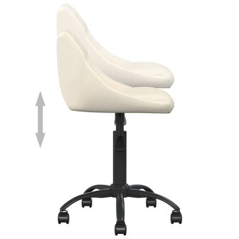 Kantoorstoel fluweel cr&amp;egrave;mekleurig 5