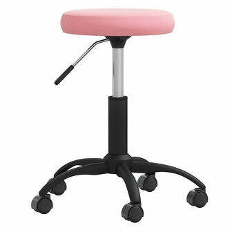 Bureaustoel fluweel roze 2
