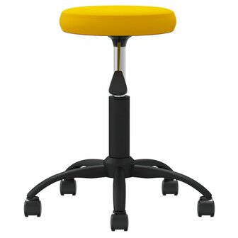 Kantoorstoel draaibaar fluweel mosterdgeel 4