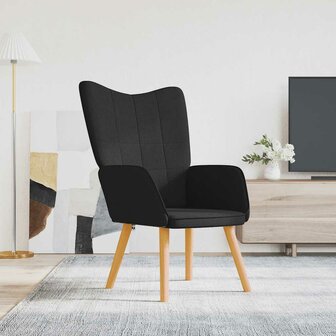 Relaxstoel stof zwart 1