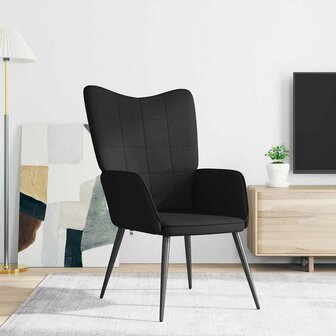Relaxstoel stof zwart 3