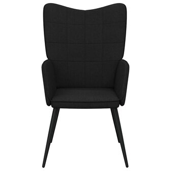 Relaxstoel stof zwart 4