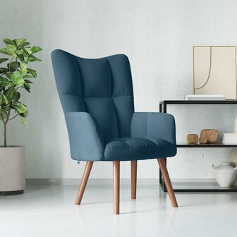 Relaxstoel fluweel blauw 1