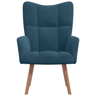 Relaxstoel fluweel blauw 3