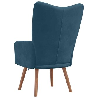 Relaxstoel fluweel blauw 5